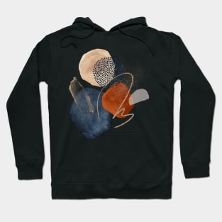 Modern Abstract Blush, Terra-Cotta and Navy Blue Hoodie